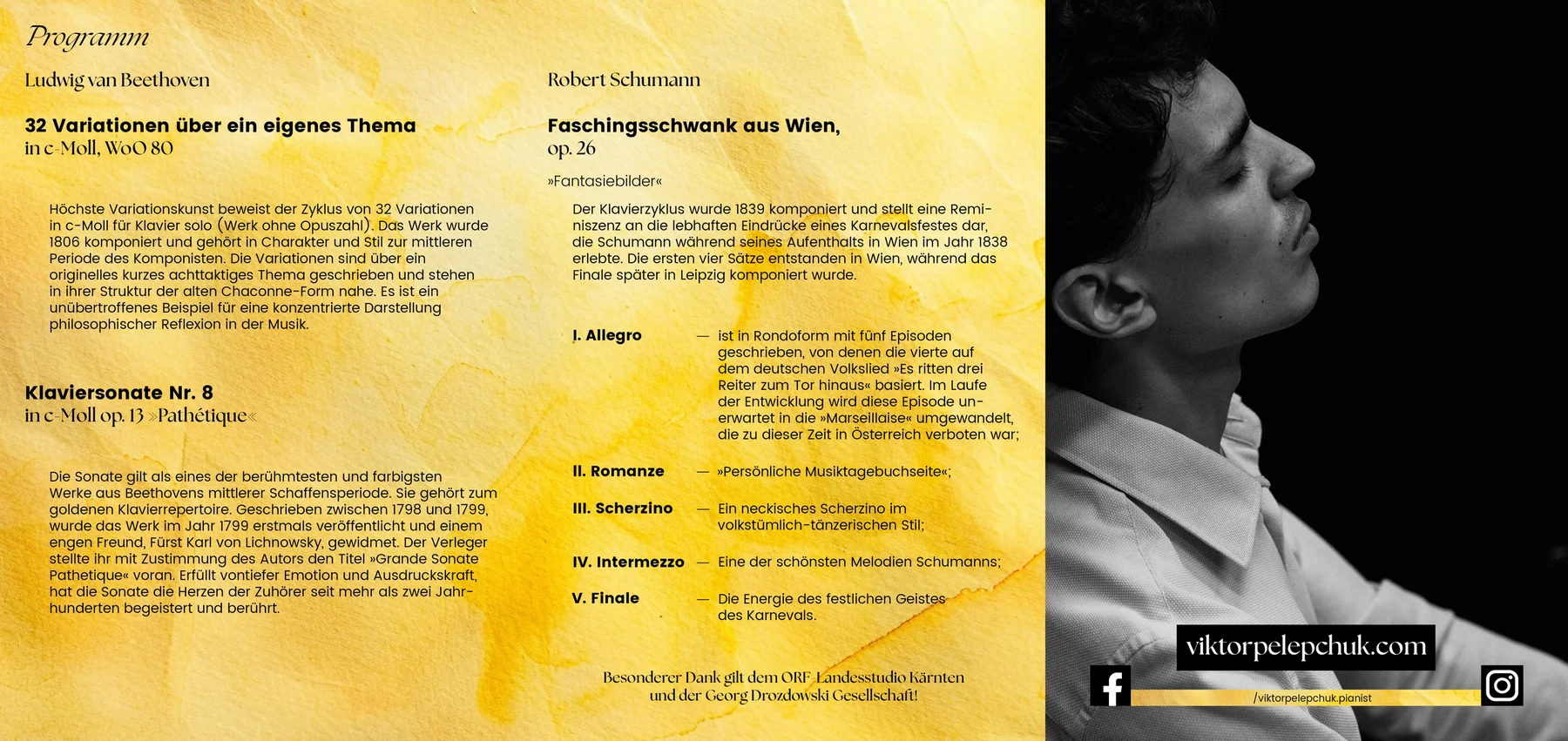 Piano recital at the ORF Theatre