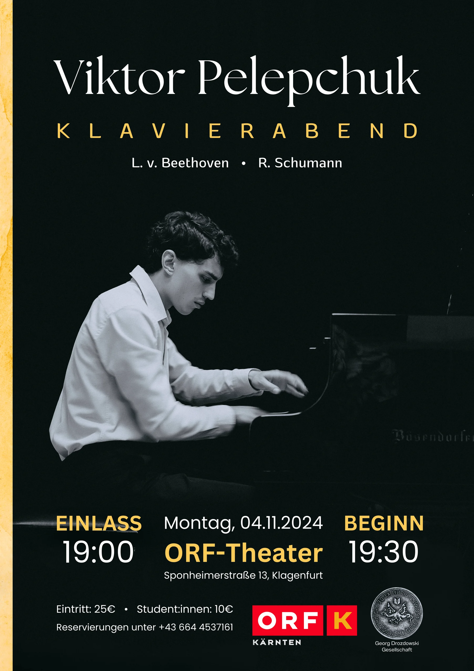 Piano recital at the ORF Theatre